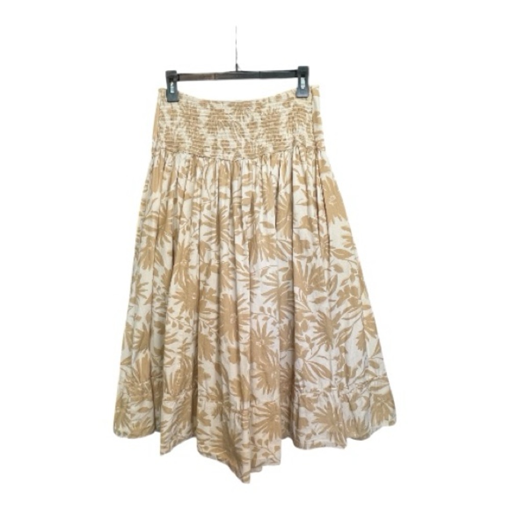 🆕 NWOT Japna cream & tan tropical print midi skirt | size small - Picture 2 of 6